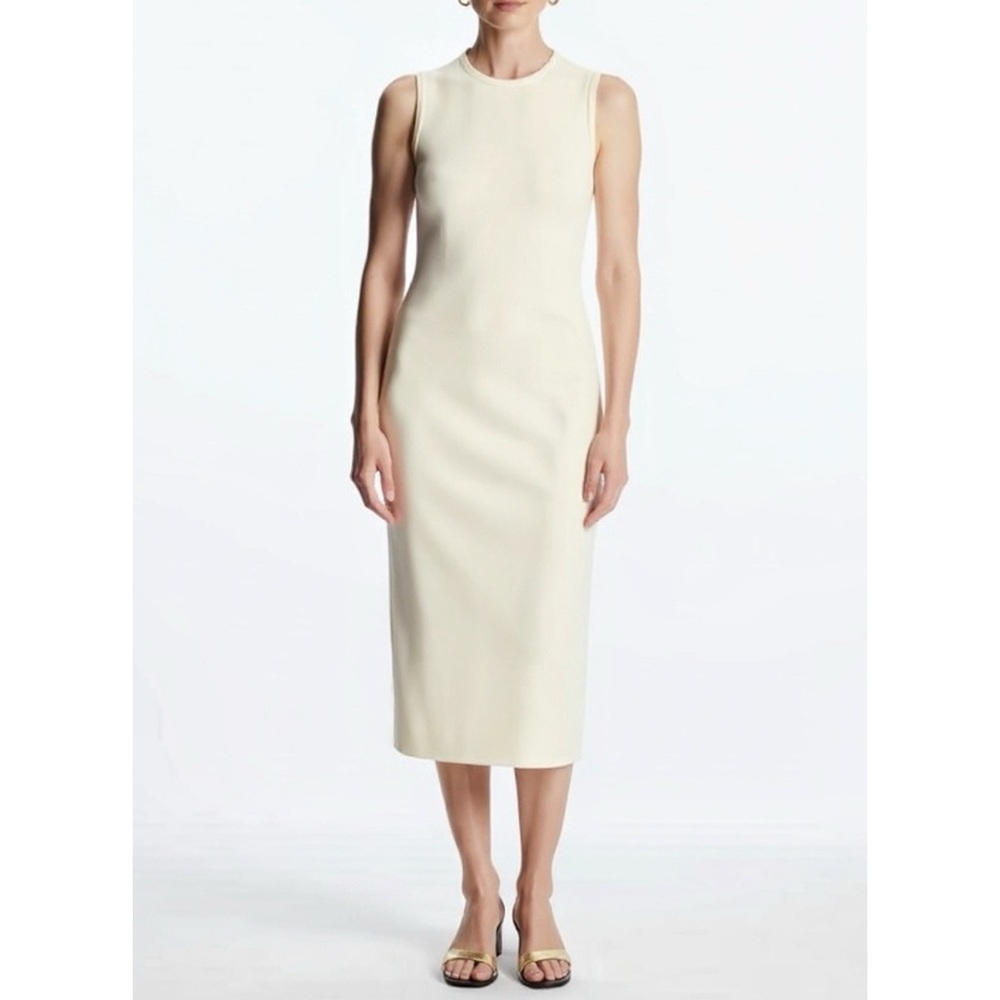 COS White Knit Sleeveless Midi Dress